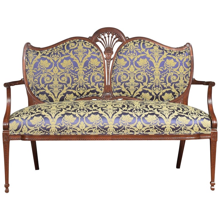 Mahogany Two-Seat Settee For Sale at 1stdibs