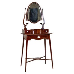 Retro Mahogany Vanity Table from the Late 20th Century in Dark Brown