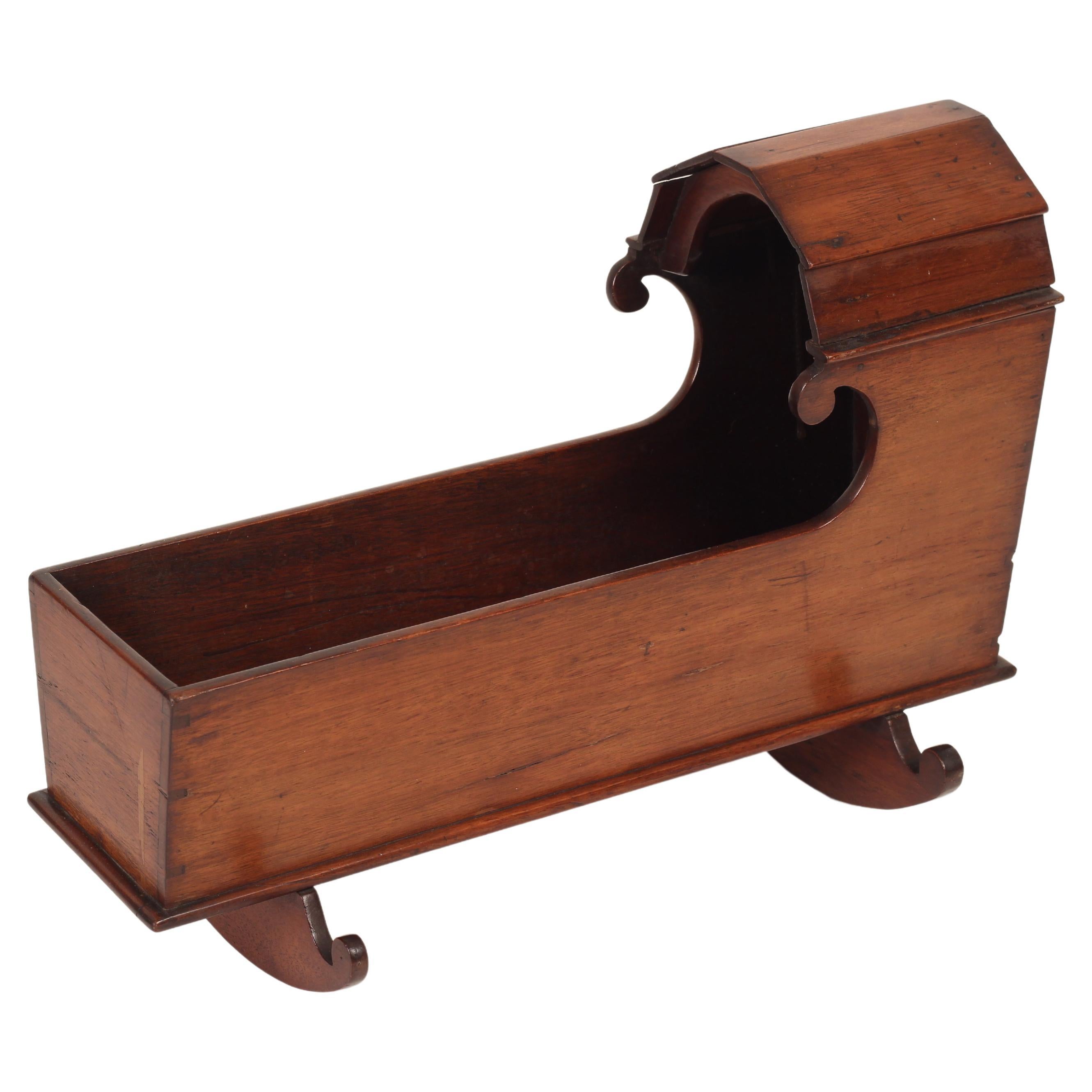 Mahogany Victorian 19th Century Minature or Apprentice Piece Crib/Cott For Sale