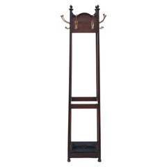 Antique Mahogany Victorian Art Nouveau Coat Hat Stick Umbrella Stand