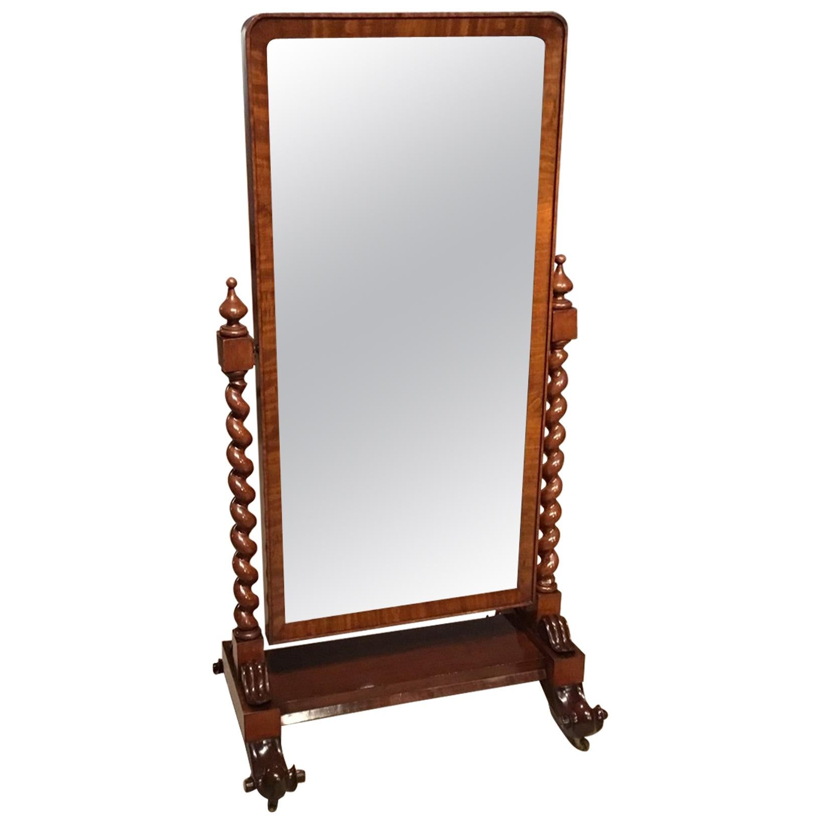  Mahogany Victorian Period Cheval Dressing Mirror