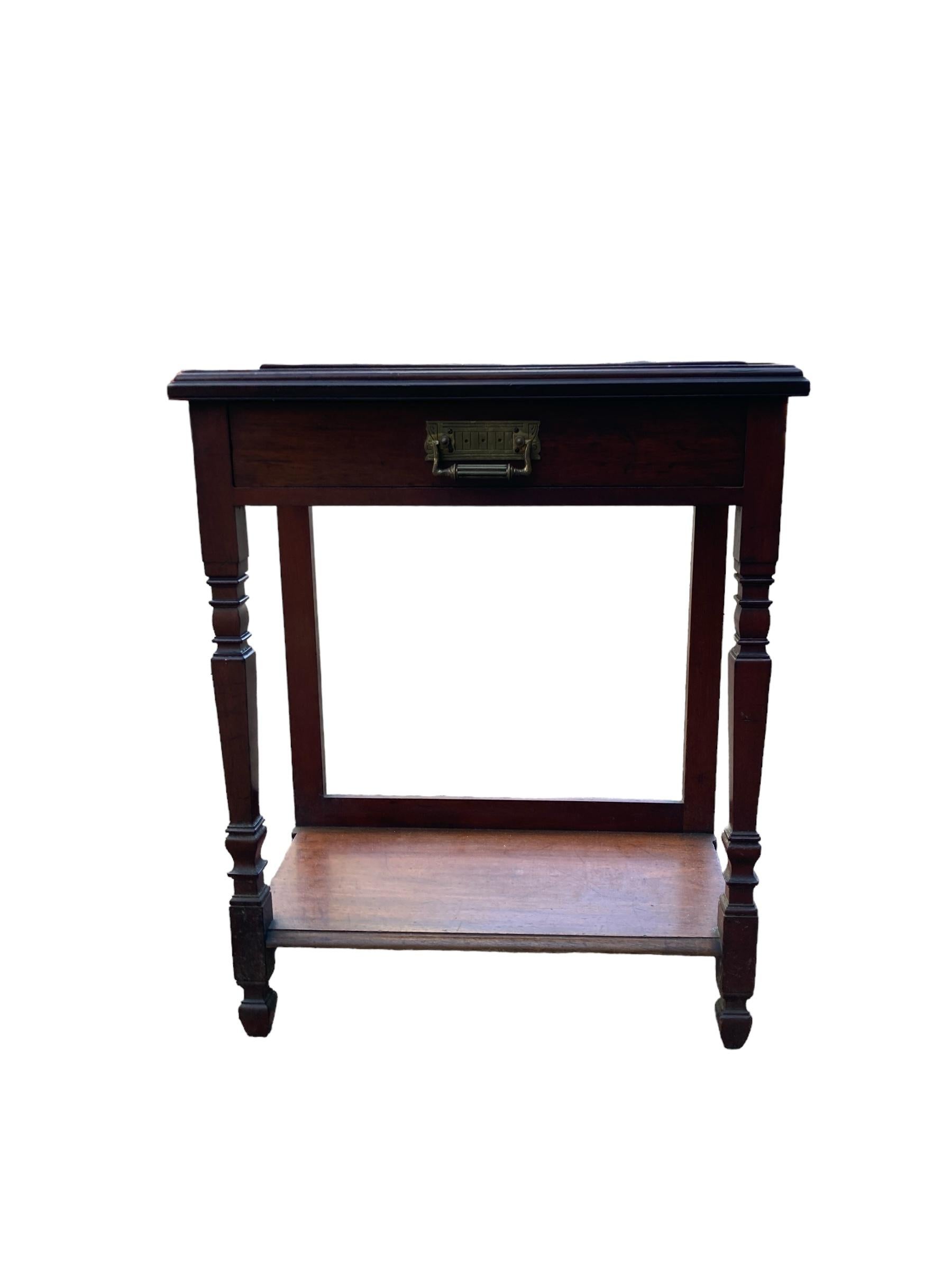 British Mahogany Victorian Single Drawer Console table or Hall Table For Sale