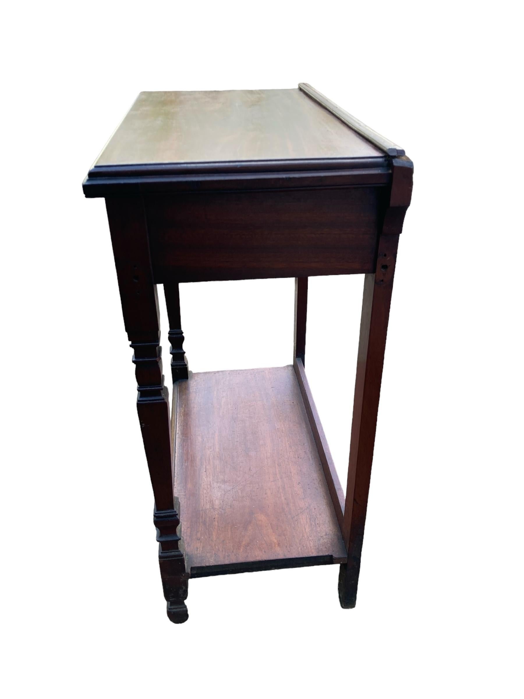 Mahogany Victorian Single Drawer Console table or Hall Table In Good Condition For Sale In Bishop's Stortford, GB