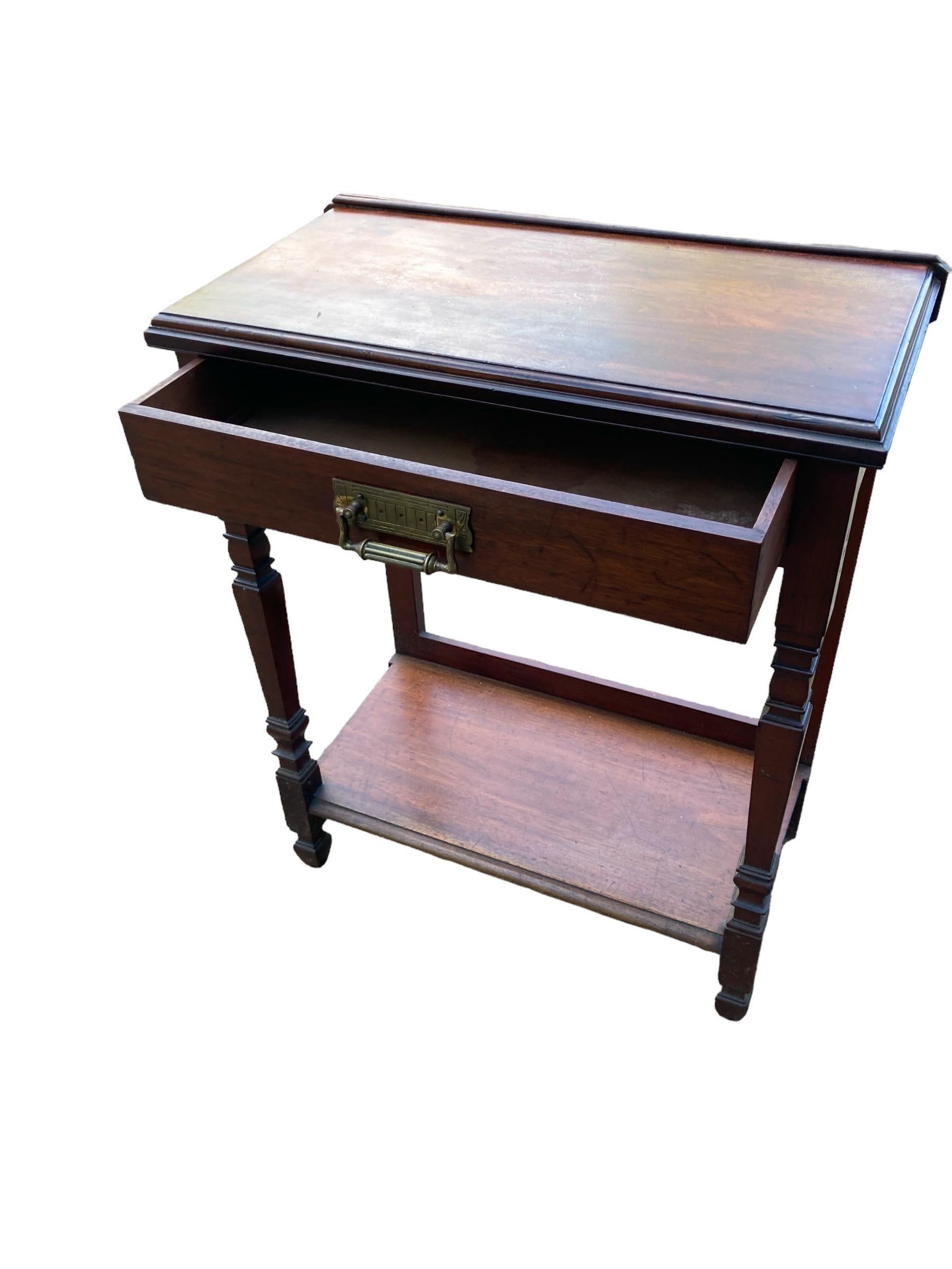 20th Century Mahogany Victorian Single Drawer Console table or Hall Table For Sale