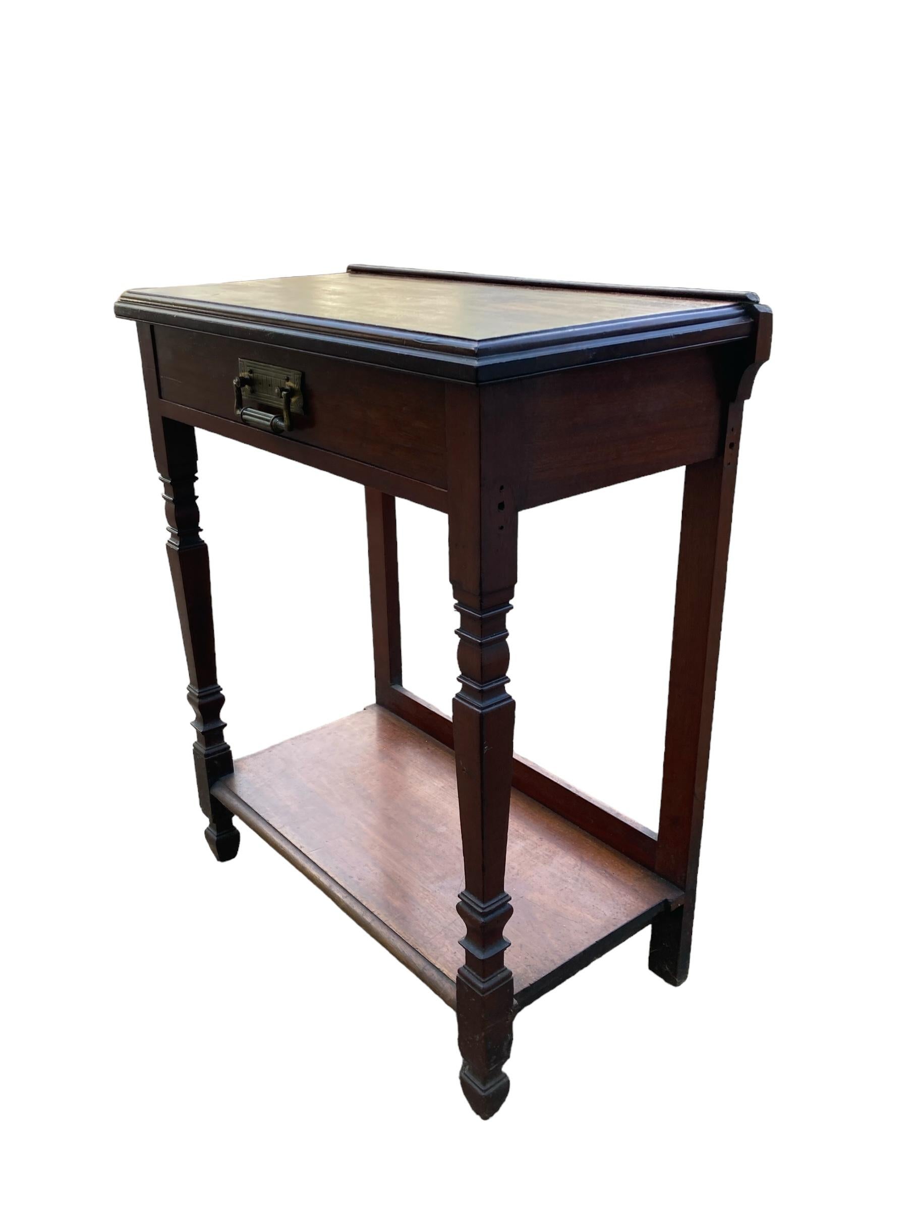 Mahogany Victorian Single Drawer Console table or Hall Table For Sale 1