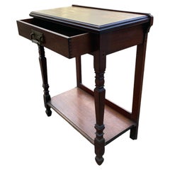 Consola o mesa de recibidor victoriana de caoba con un solo cajón