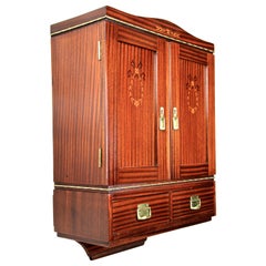 Antique Mahogany Wall Cabinet with Two Drawers Art Nouveau, Austria, circa 1910