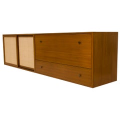 Mahogany Wall Mount Harvey Probber Illuminated Dry Bar Cabinets