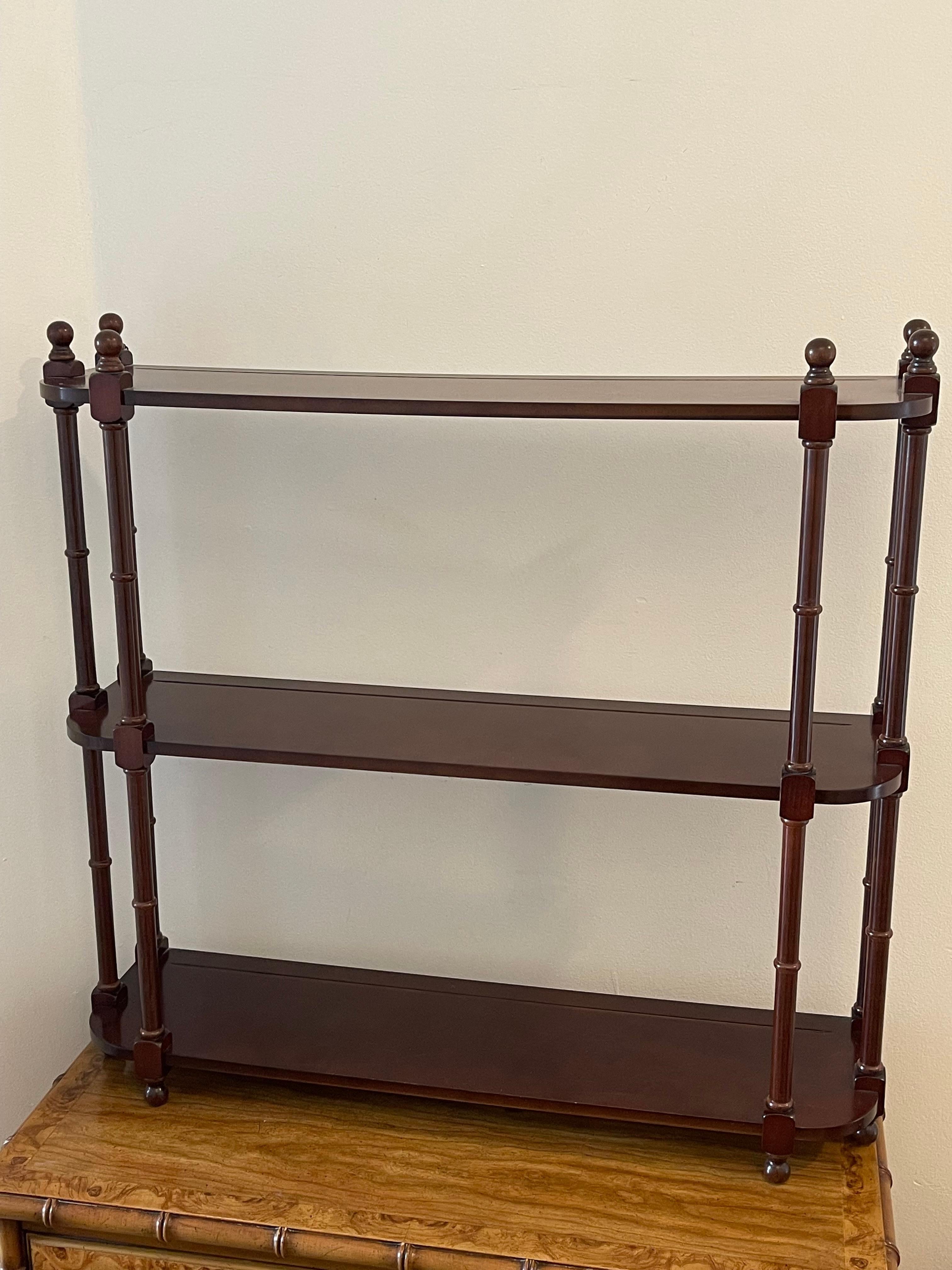 American Vintage Mahogany Wall Shelf Display For Sale