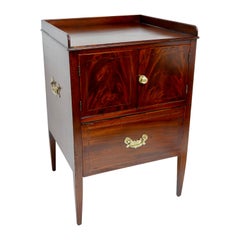 Mahogany Washstand Side Table Cabinet, English, circa 1840