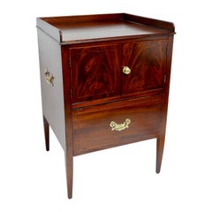 Antique Mahogany Washstand Side Table Cabinet, English, circa 1840