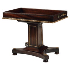 Bandeja dorada de caoba William IV sobre soporte, Siglo XIX Inglés