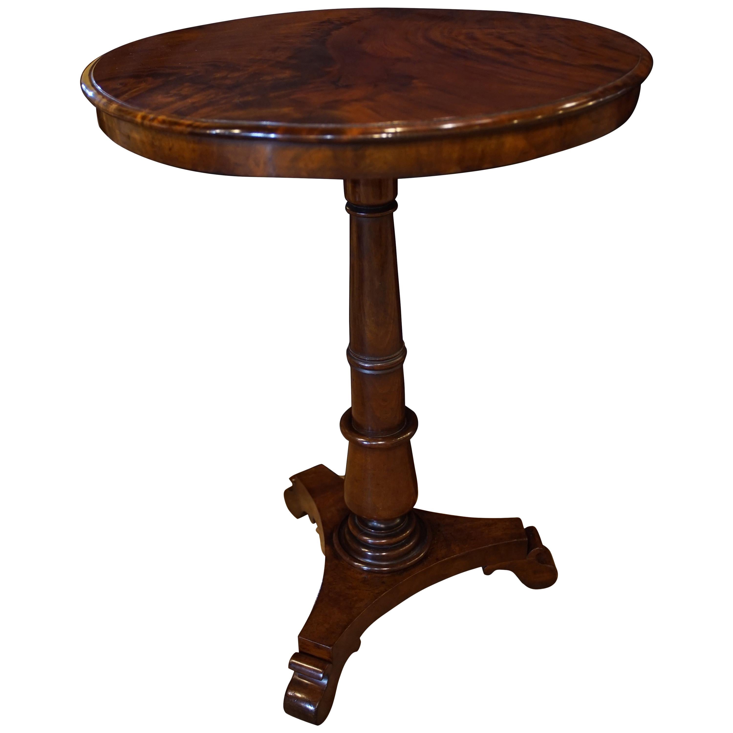 Mahogany Wine Table with Figured Top For Sale