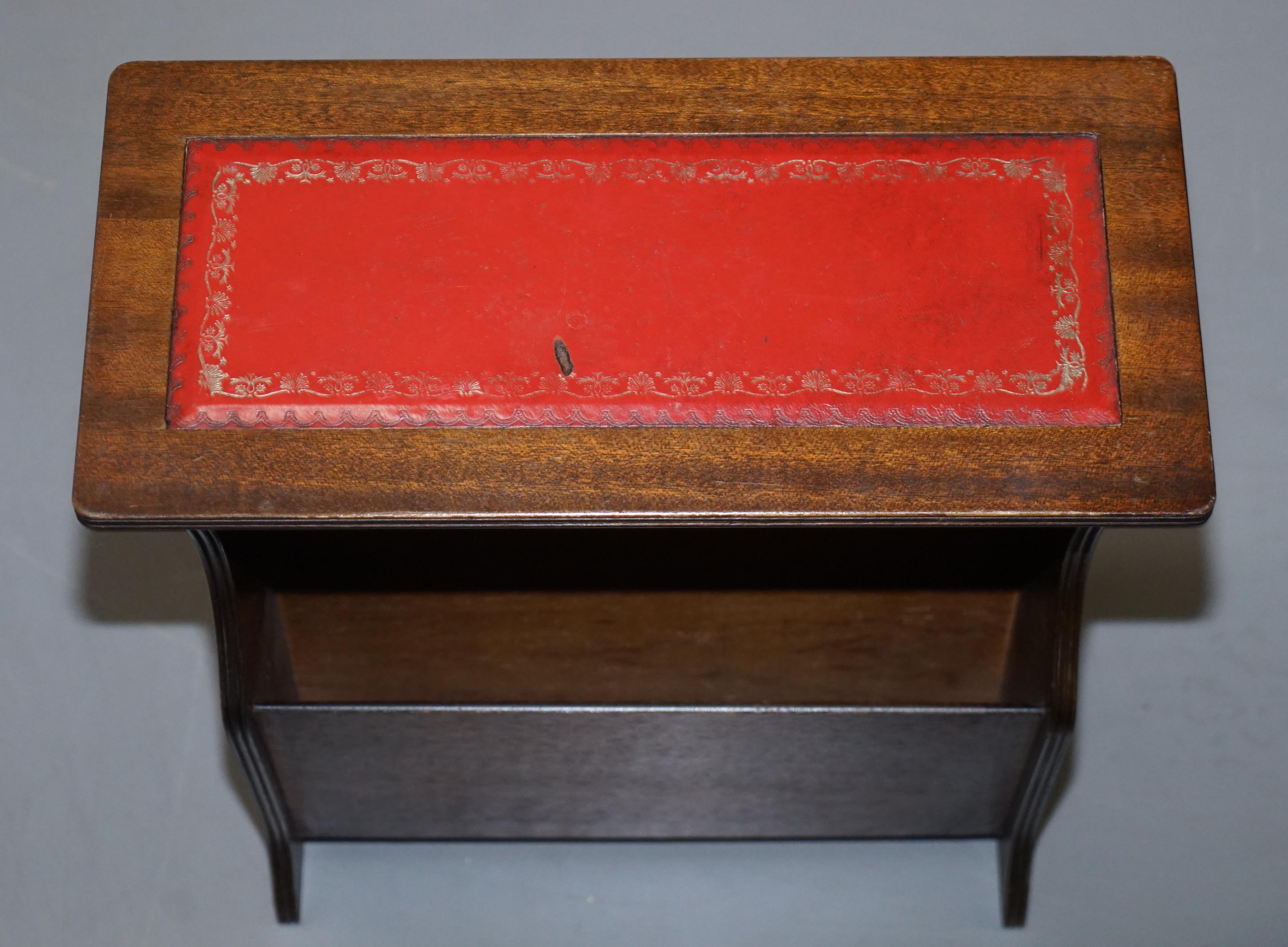 vintage side table with magazine rack