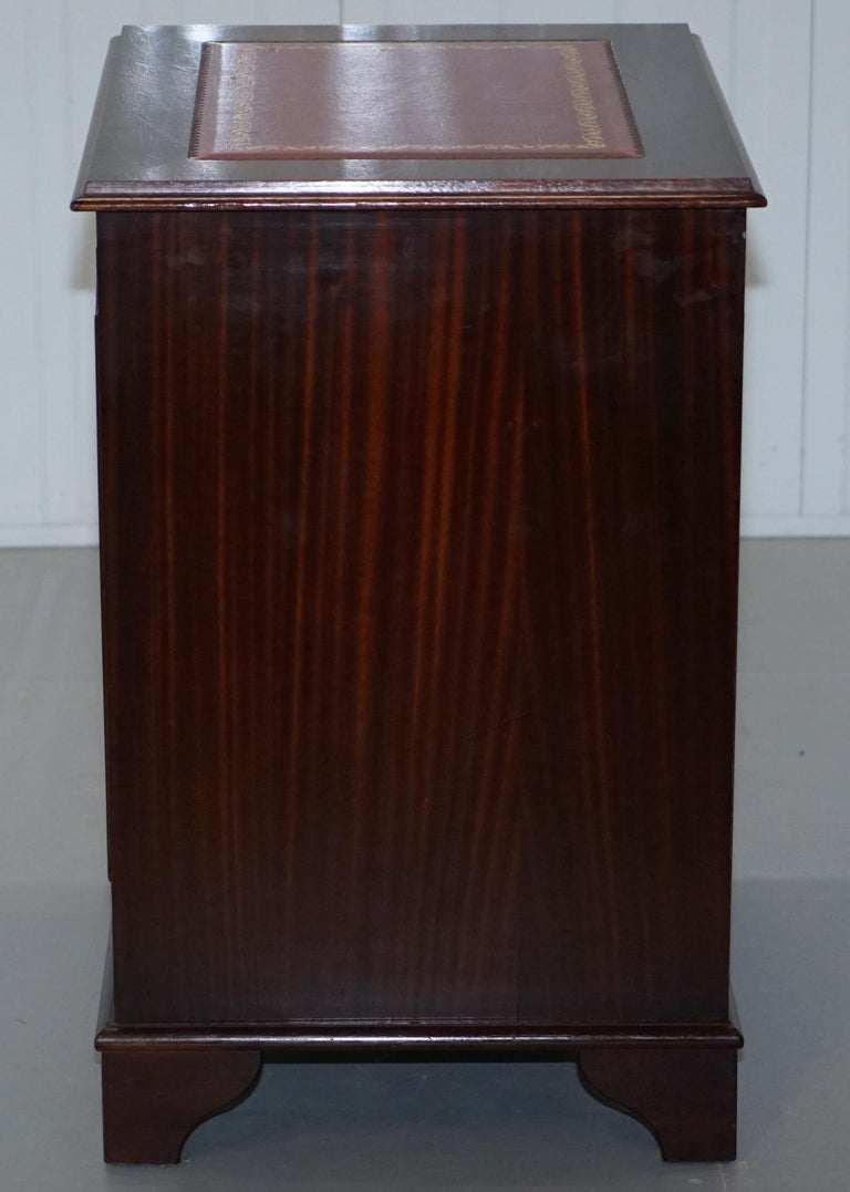 Mahogany with Oxblood Leather Double Filing Cabinet For ...