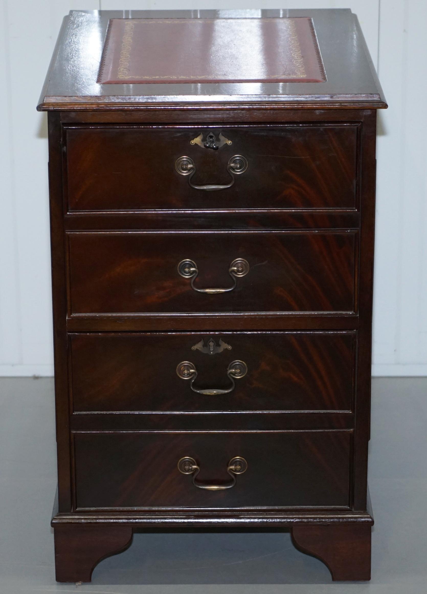 We are delighted to offer for sale this lovely Mahogany with oxblood leather writing surface filing cabinet

Please note the delivery fee listed is just a guide, it covers within the M25 only

I have the matching desk for this filing cabinet