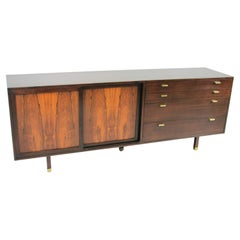 Harvey Probber Mahogany Credenza With sliding Rosewood Doors and Drawers