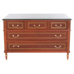 Mahogany Wood / Marble Top / Drawer Chest