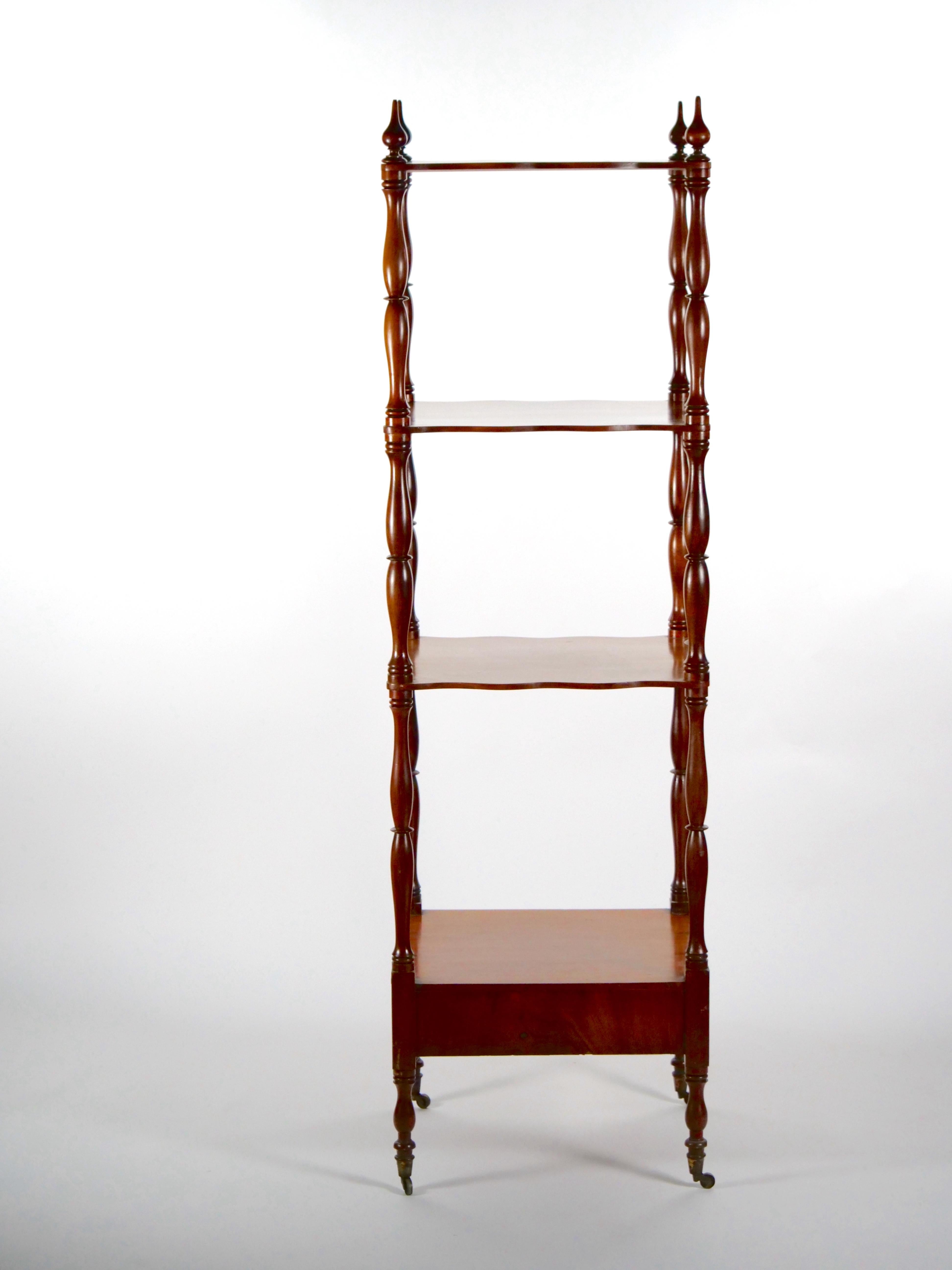 Mahogany Wood Regency Style Four Tiered Display Etagere For Sale 7