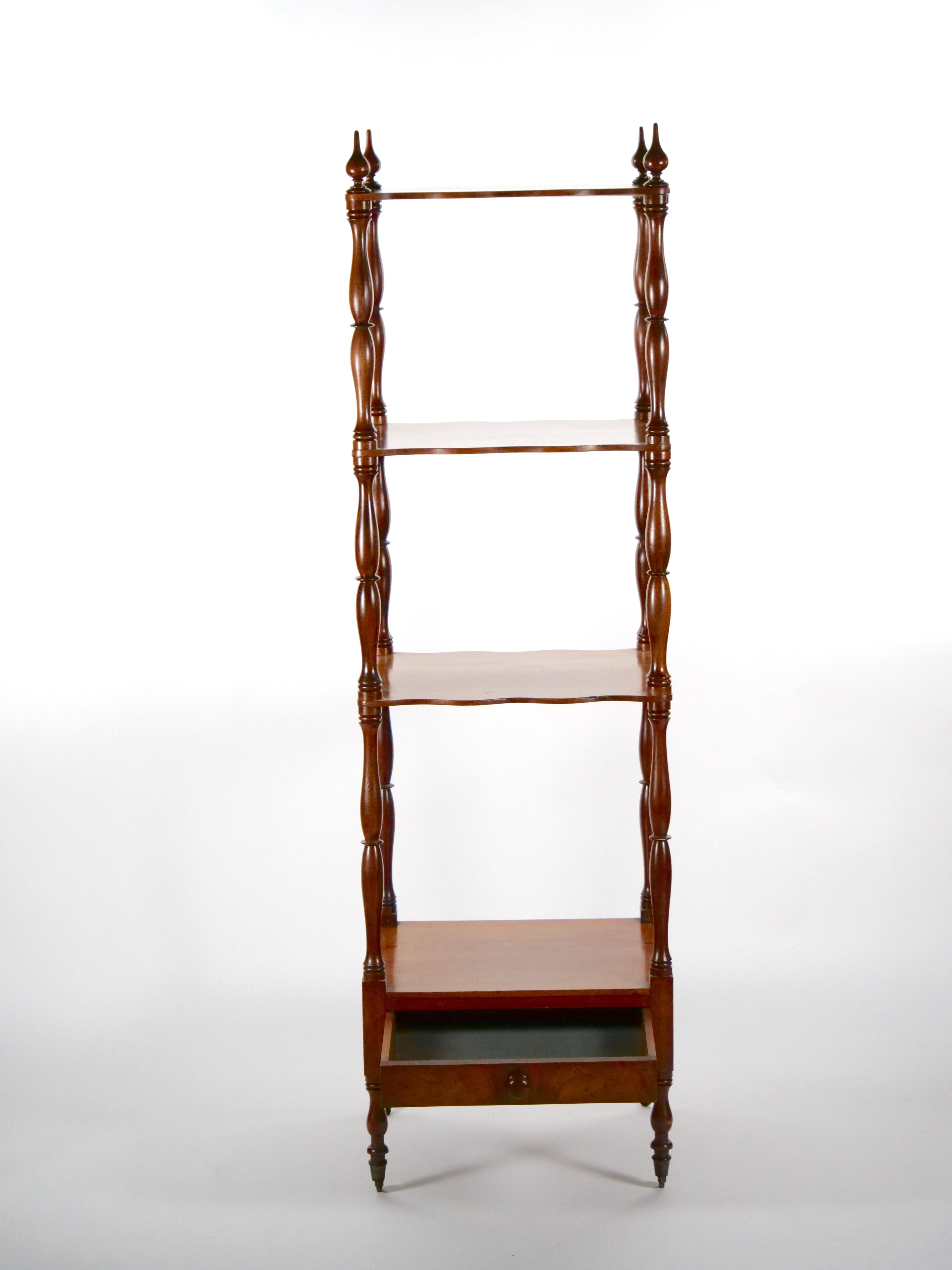 English Mahogany Wood Regency Style Four Tiered Display Etagere For Sale