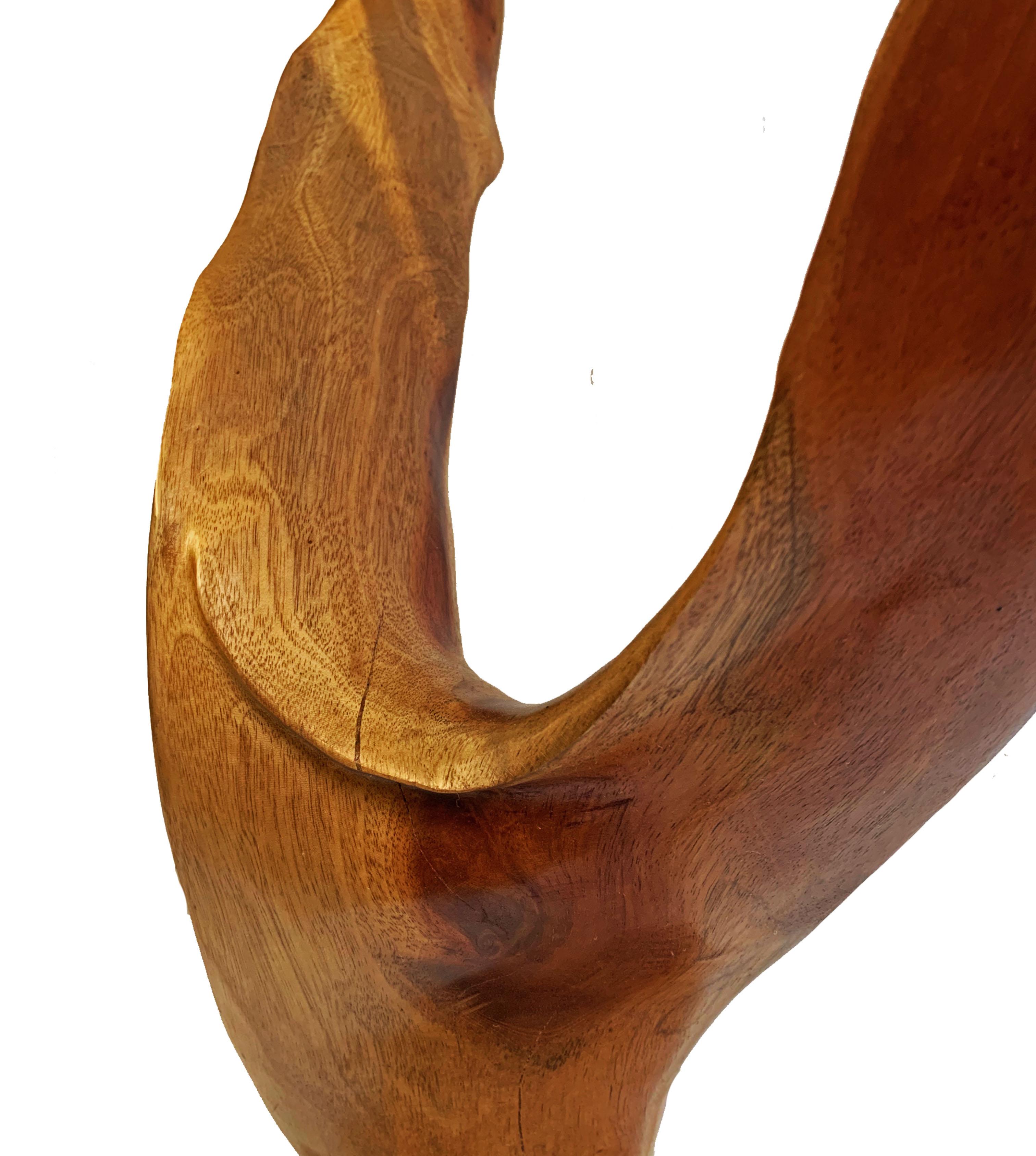 American Mahogany Wood Sculpture For Sale