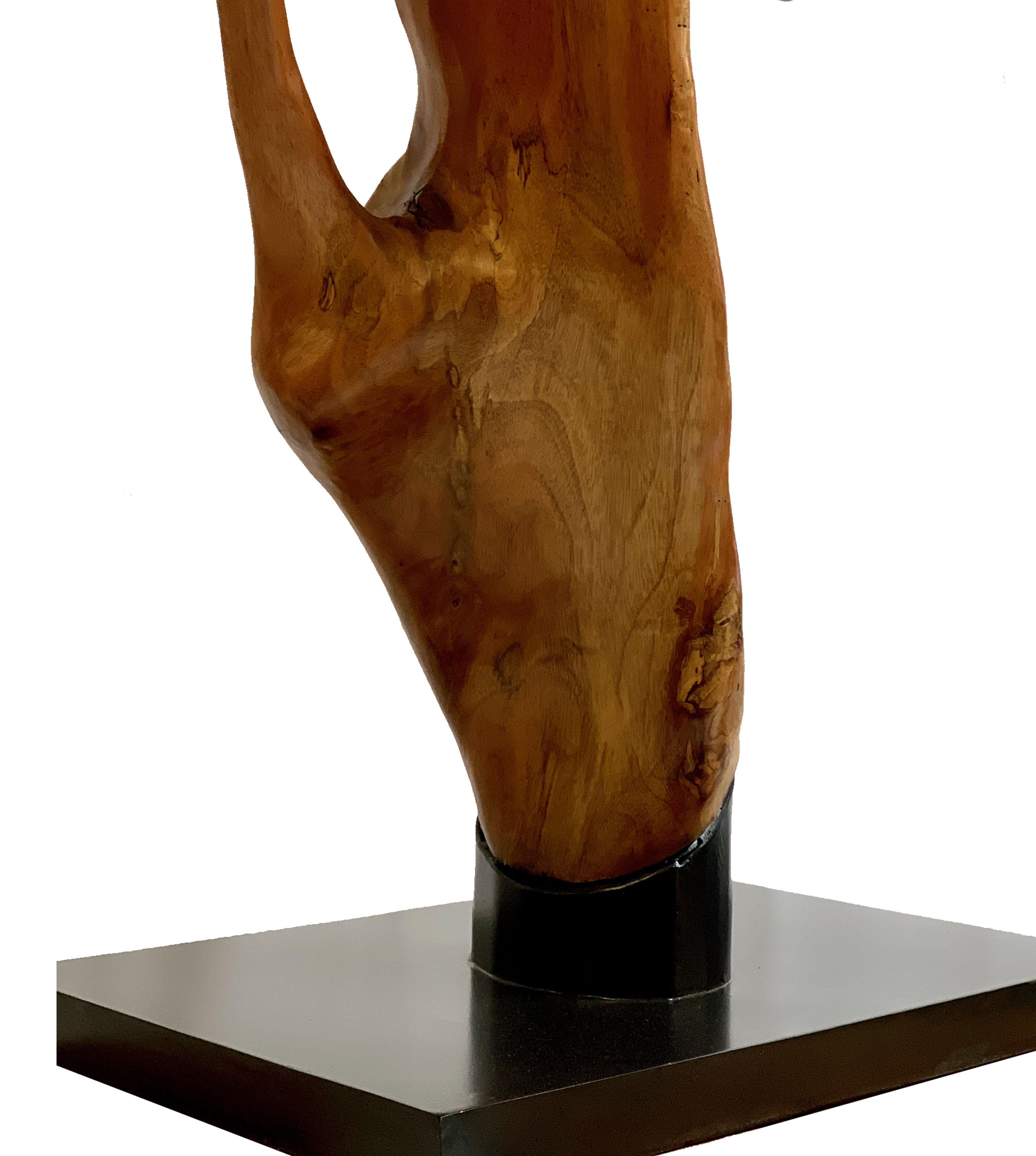 Contemporary Mahogany Wood Sculpture For Sale