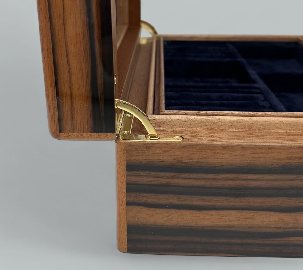 Mahogany Wood Vintage Handmade Jewelry Casket Box Manning of Ireland Irish New 4