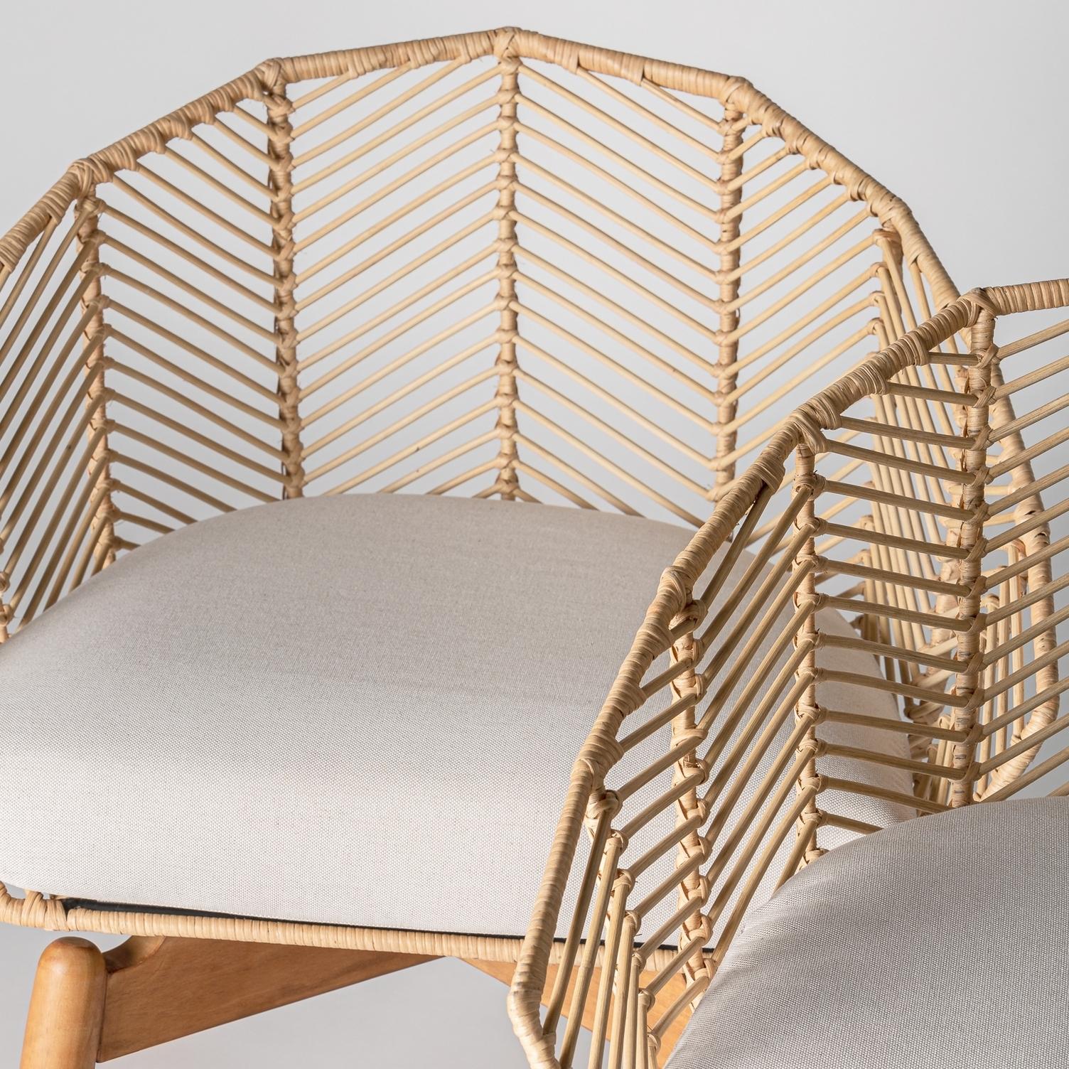 Mid-Century moderno Sedia in legno di mogano e vimini in rattan in vendita