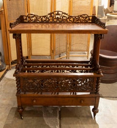Mahogany wooden bar cabinet with high quality fretwork