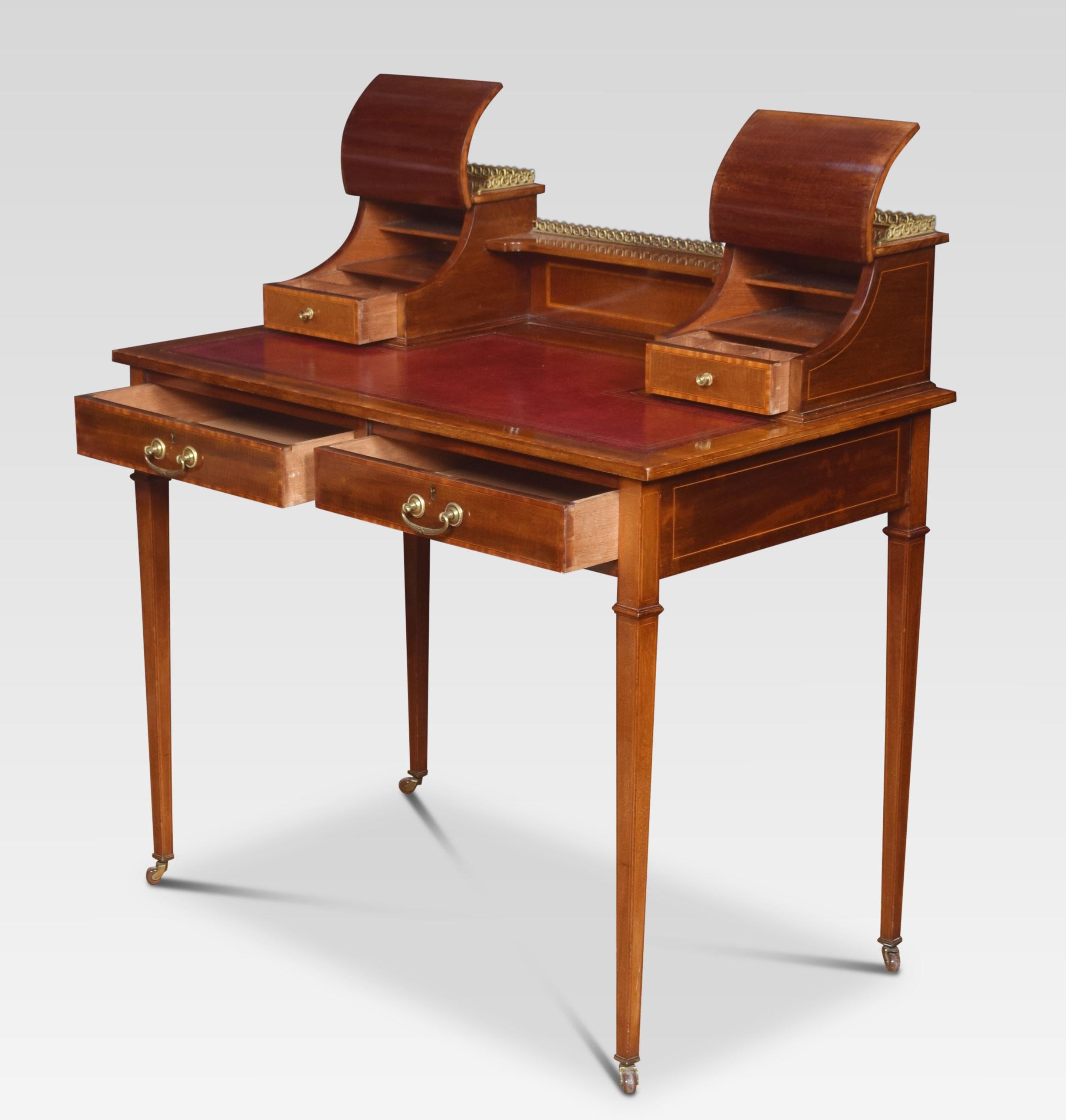 mahogany writing desk with drawers