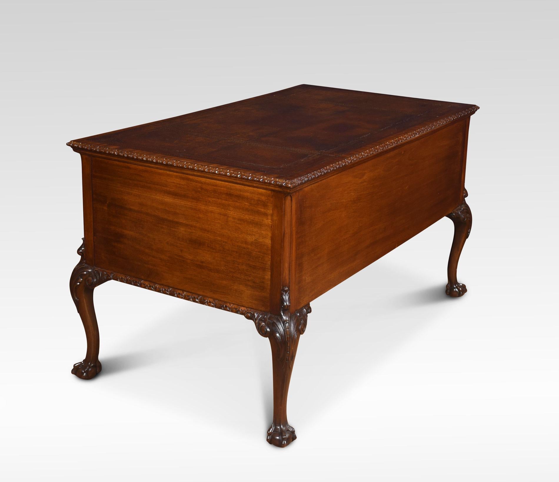 Mahogany Writing Desk of Chippendale Design For Sale 1