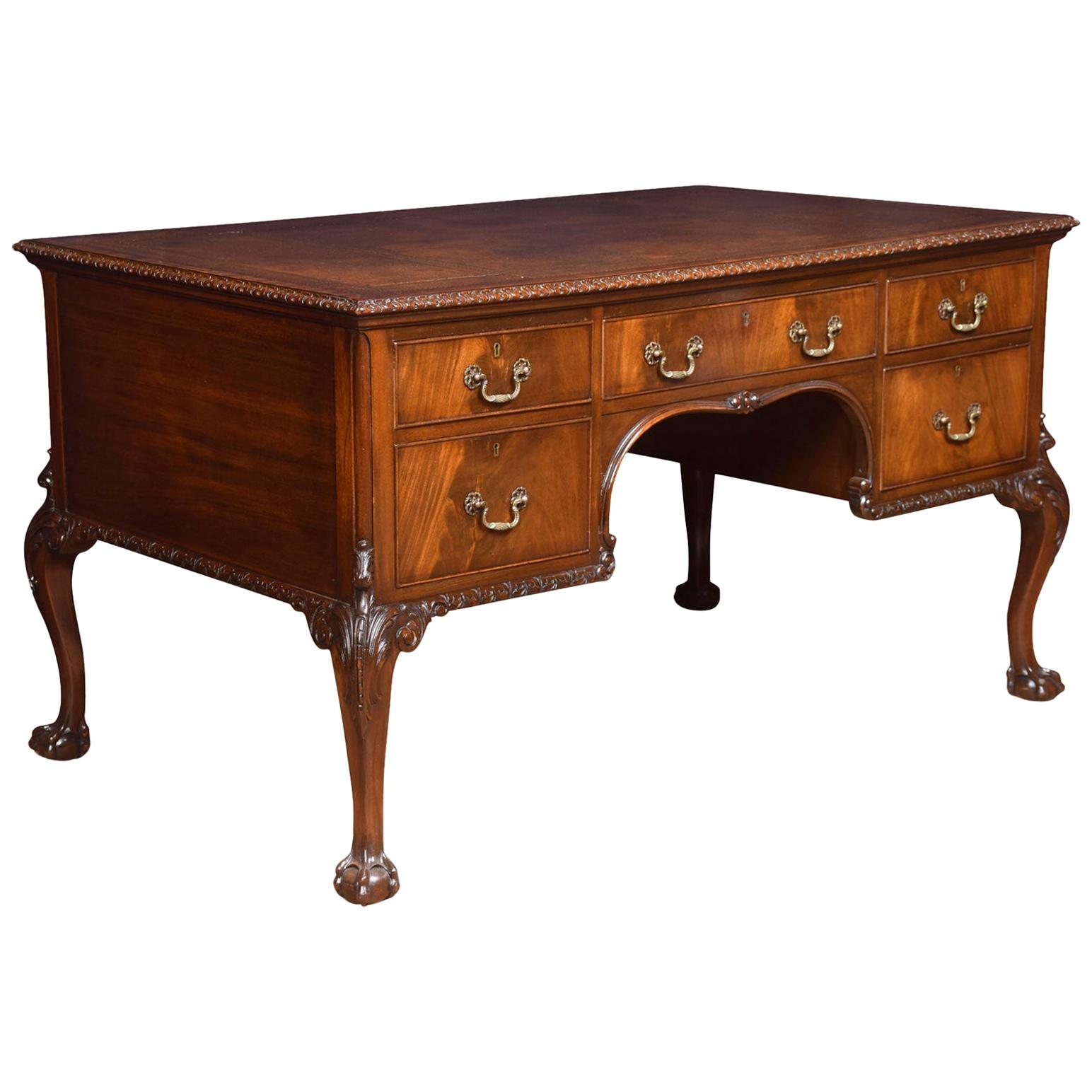 Mahogany Writing Desk of Chippendale Design For Sale