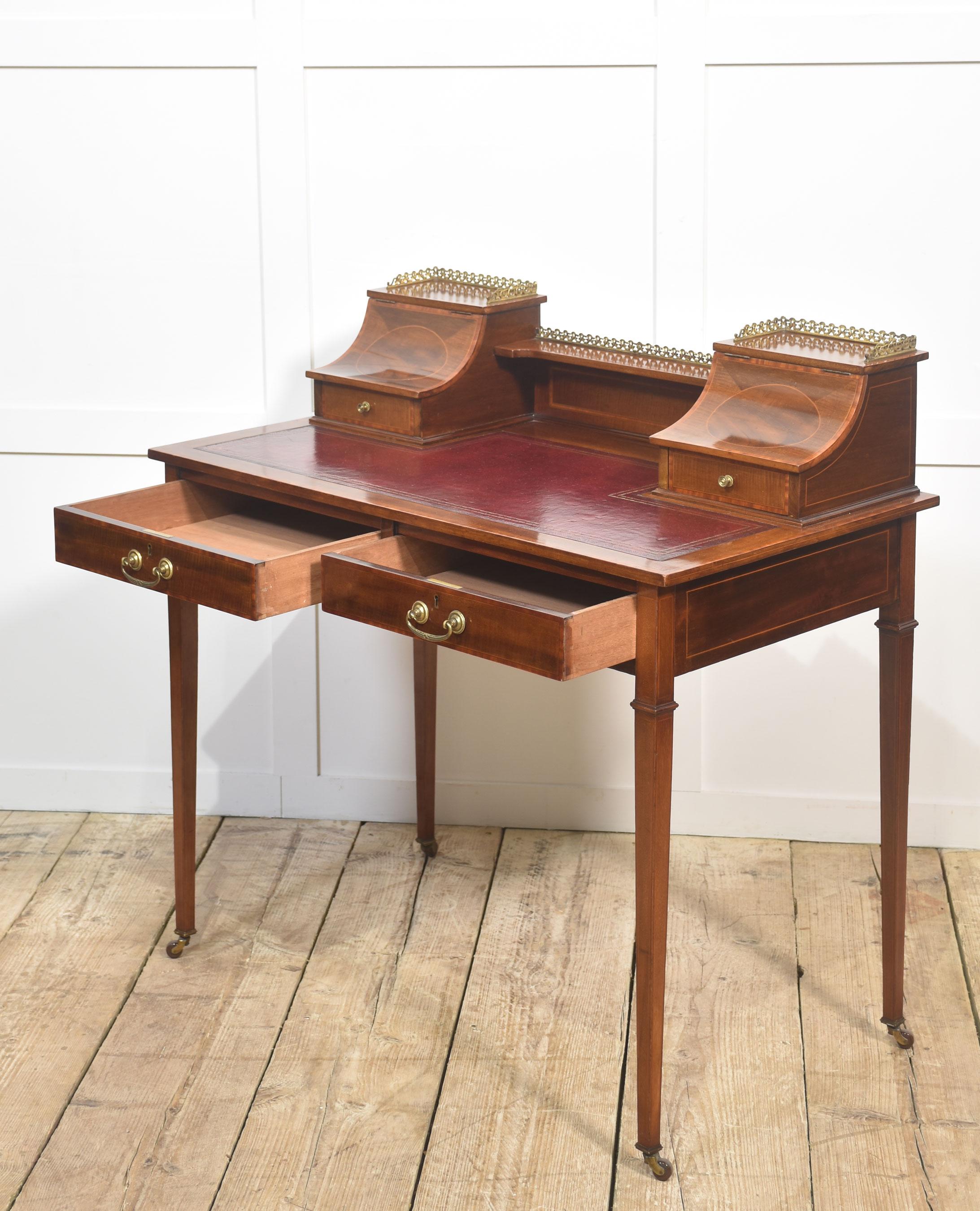 Mahogany Writing Desk with Satinwood Inlay For Sale 5