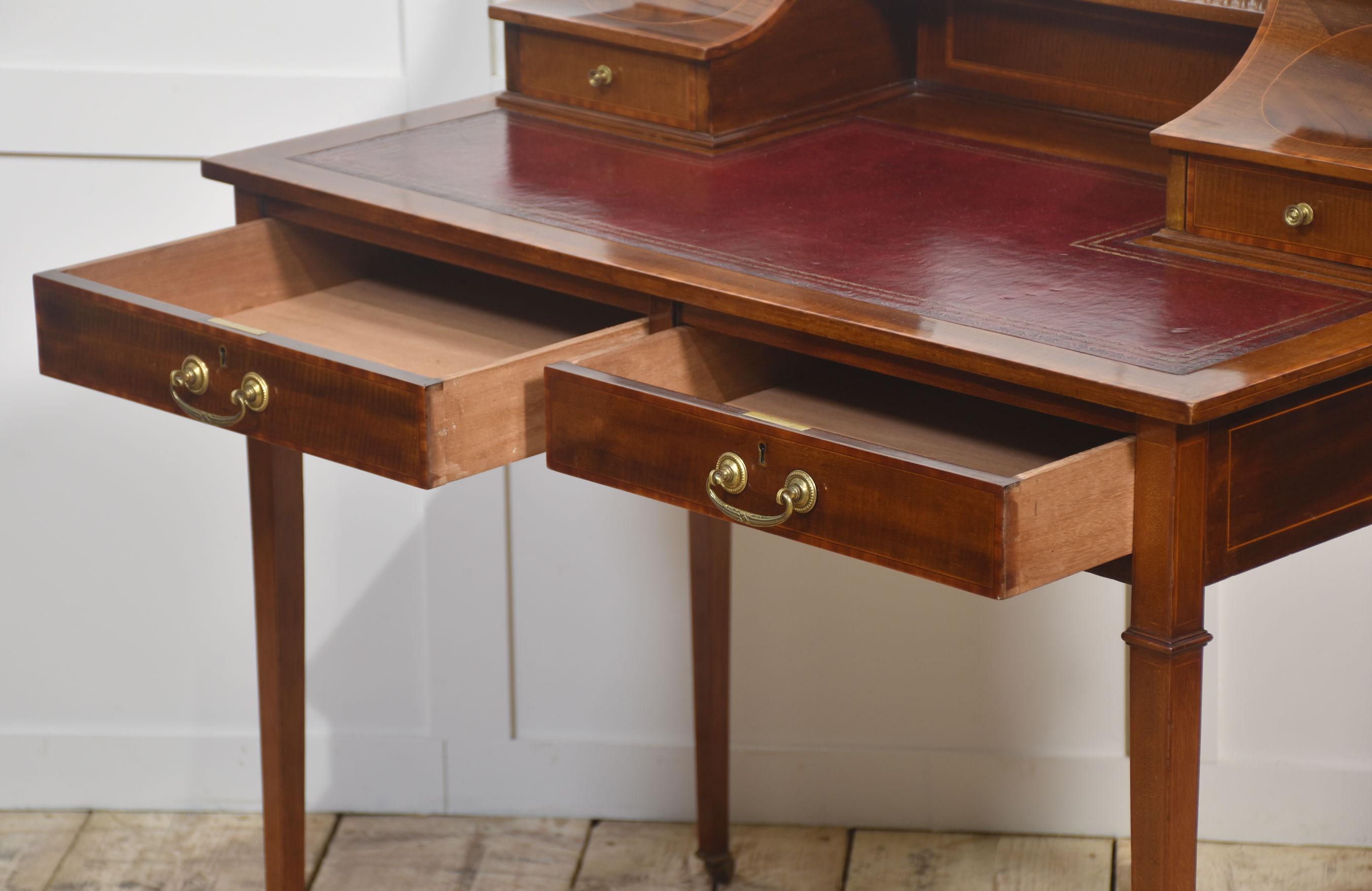 Mahogany Writing Desk with Satinwood Inlay For Sale 6