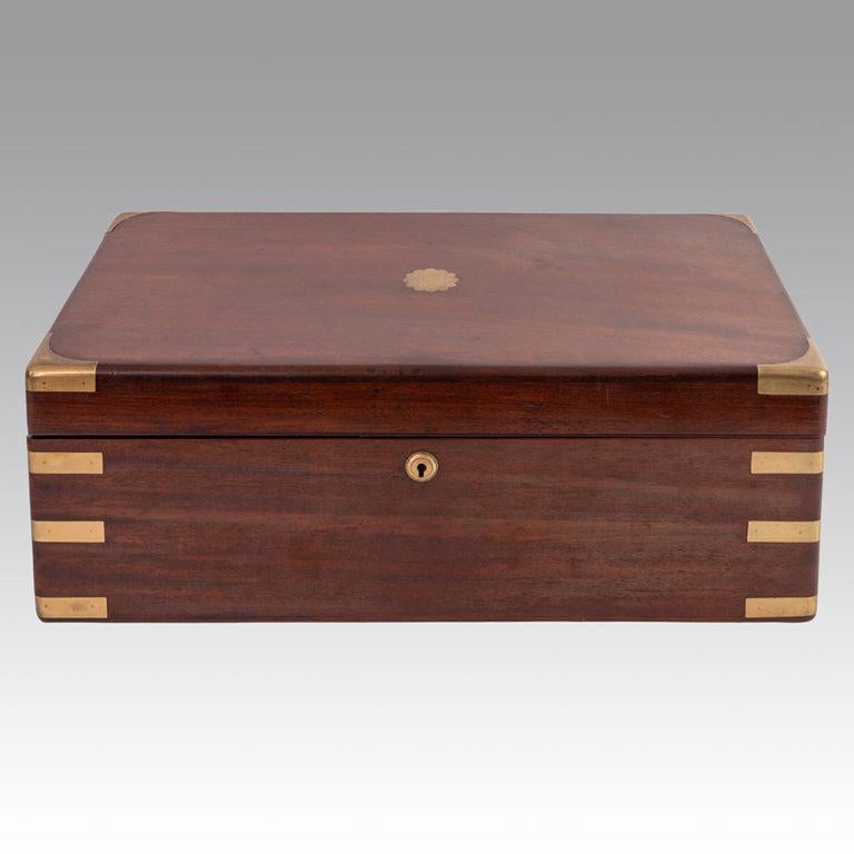British Mahogany Writing Slope from the Mid 19th Century For Sale
