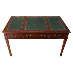 Mahogany Writing Table Green Leather
