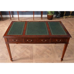 Mahogany Writing Table Green Leather