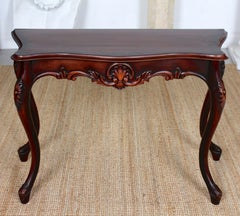 Mahogany Writing Table Heavily Carved