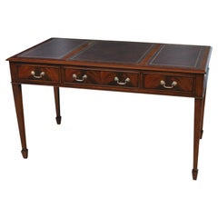 Mahogany Writing Table Red Leather