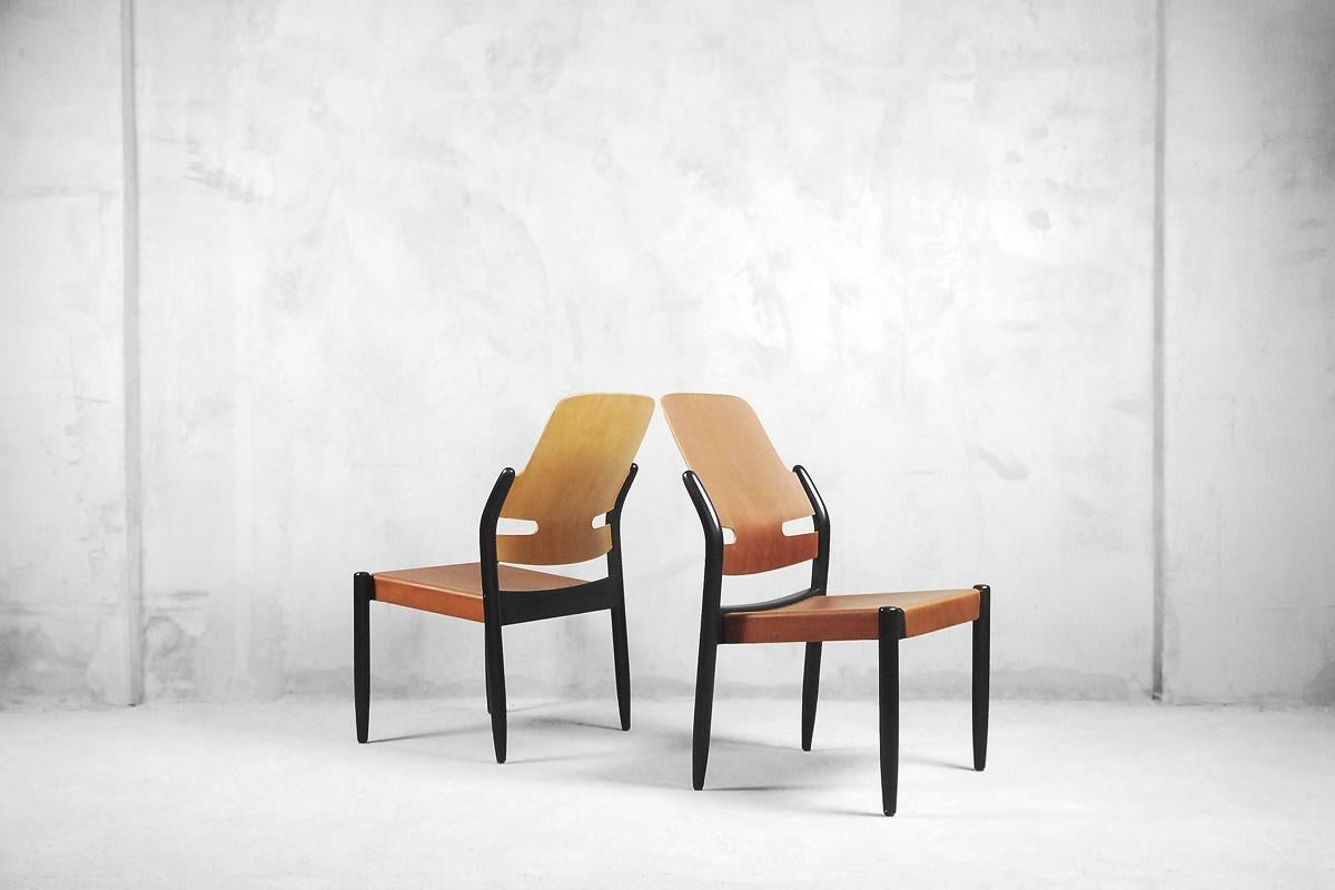 Mahogeny Plywood 805/3B Åkerbloms Chairs by Gunnar Eklöf for Bodafors, 1950s For Sale 3