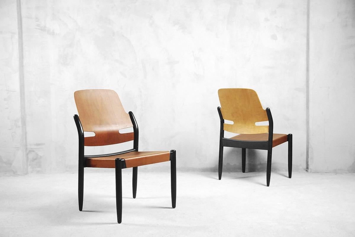 Mahogeny Plywood 805/3B Åkerbloms Chairs by Gunnar Eklöf for Bodafors, 1950s In Good Condition For Sale In Warsaw, PL