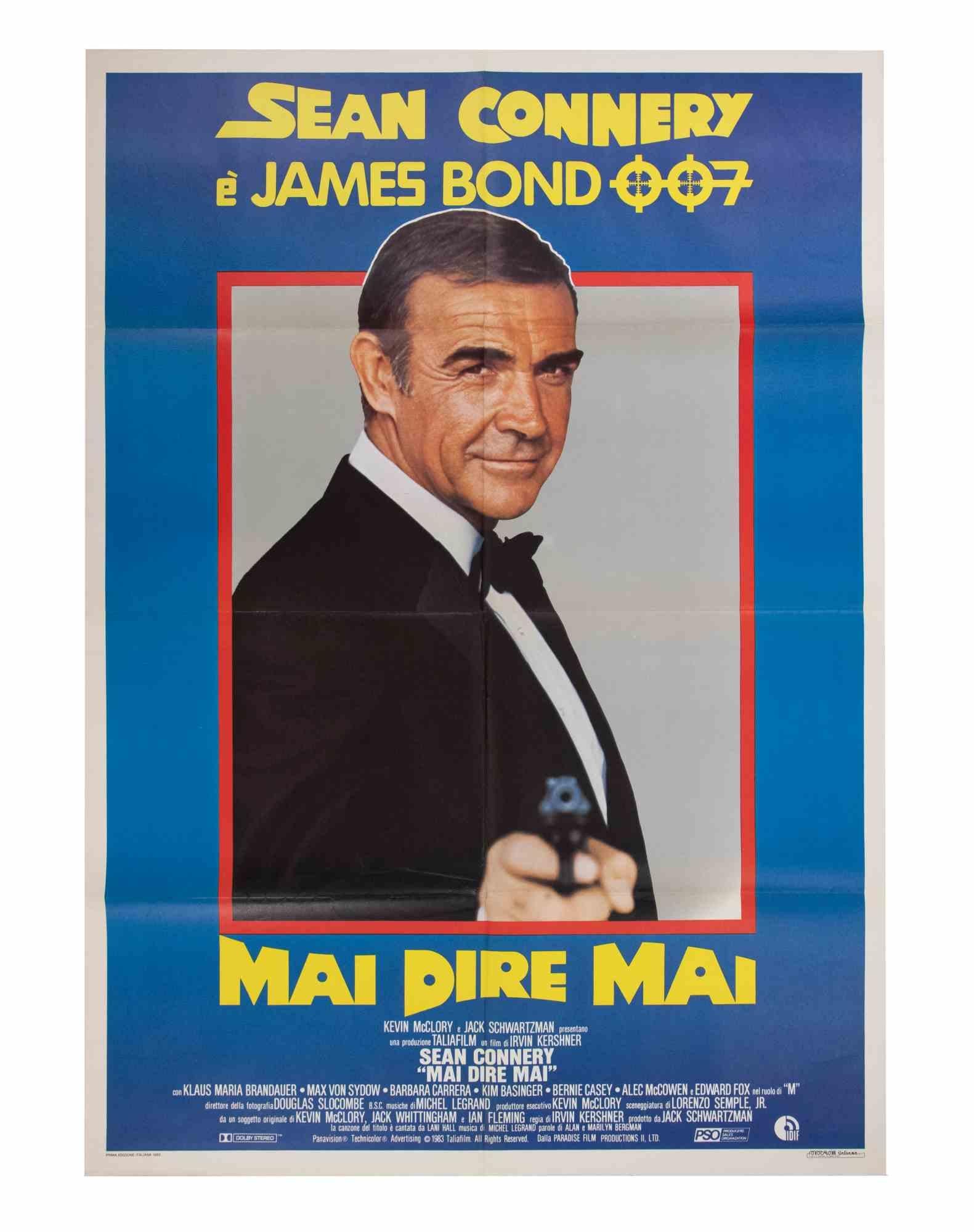 Italien 2-Foglio (100 × 140 cm), United Artists/Taliafilm.
Réalisé par Irvin Kershner, avec Sean Connery dans le rôle de James Bond. Conception photographique avec Connery en smoking. Foldes. Condit : A, presque frais, seulement de légers plis de