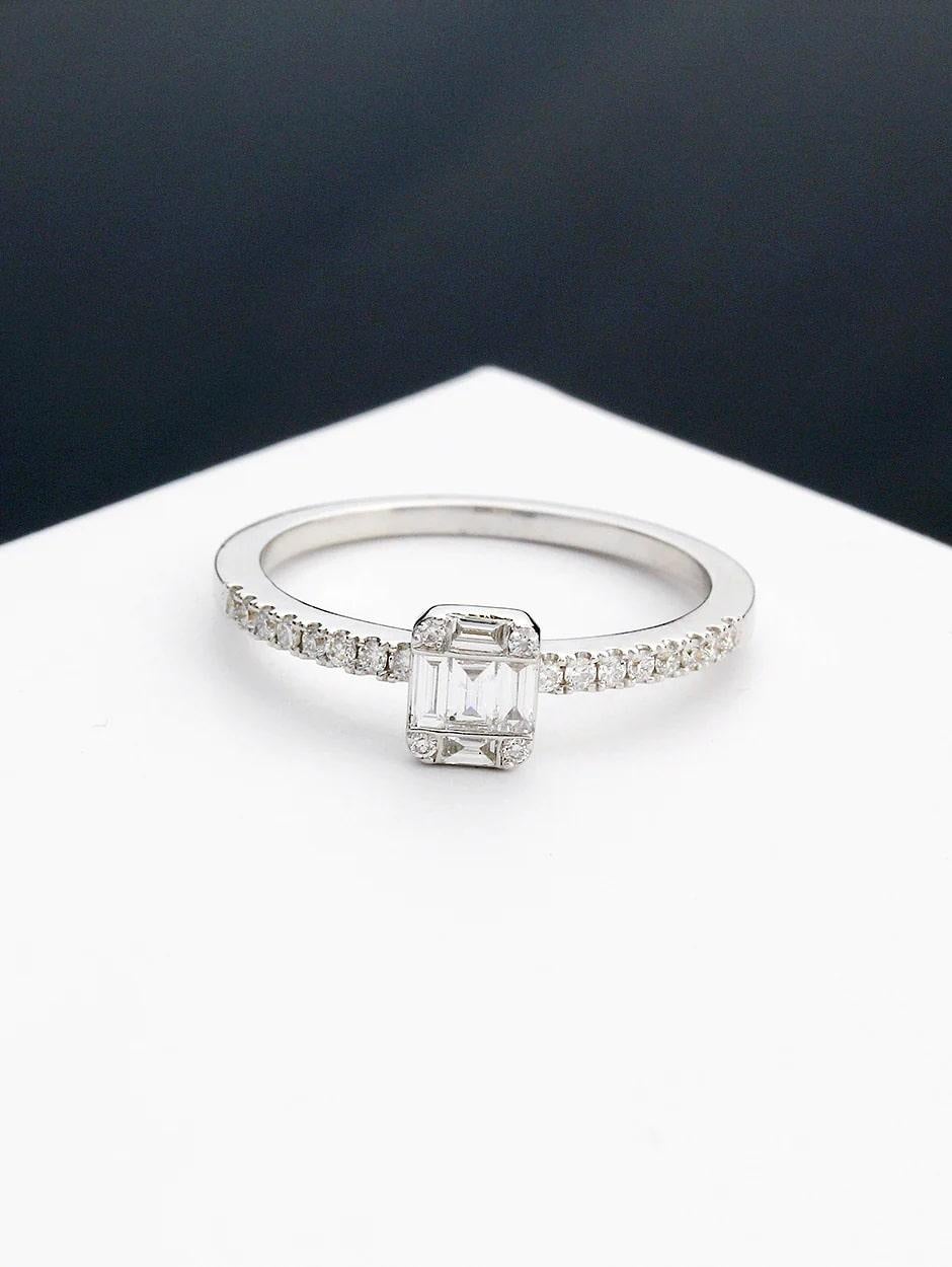 For Sale:  Mai Mini Baguette Diamond Ring 2