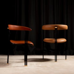 Modern Maia Leather Dining Chairs, Handmade in Portugal by Greenapple