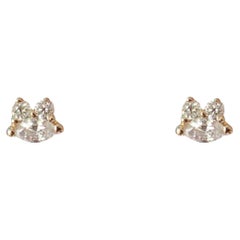 Maia Diamond Stud Earrings in 14K Gold by Anastassia Sel Jewelry