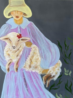 Georgian Contemporary Art by Maia Kvatchadze - Sheep With Flower