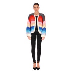 Maiami Cashmere Rainbow Bomber Cardigan