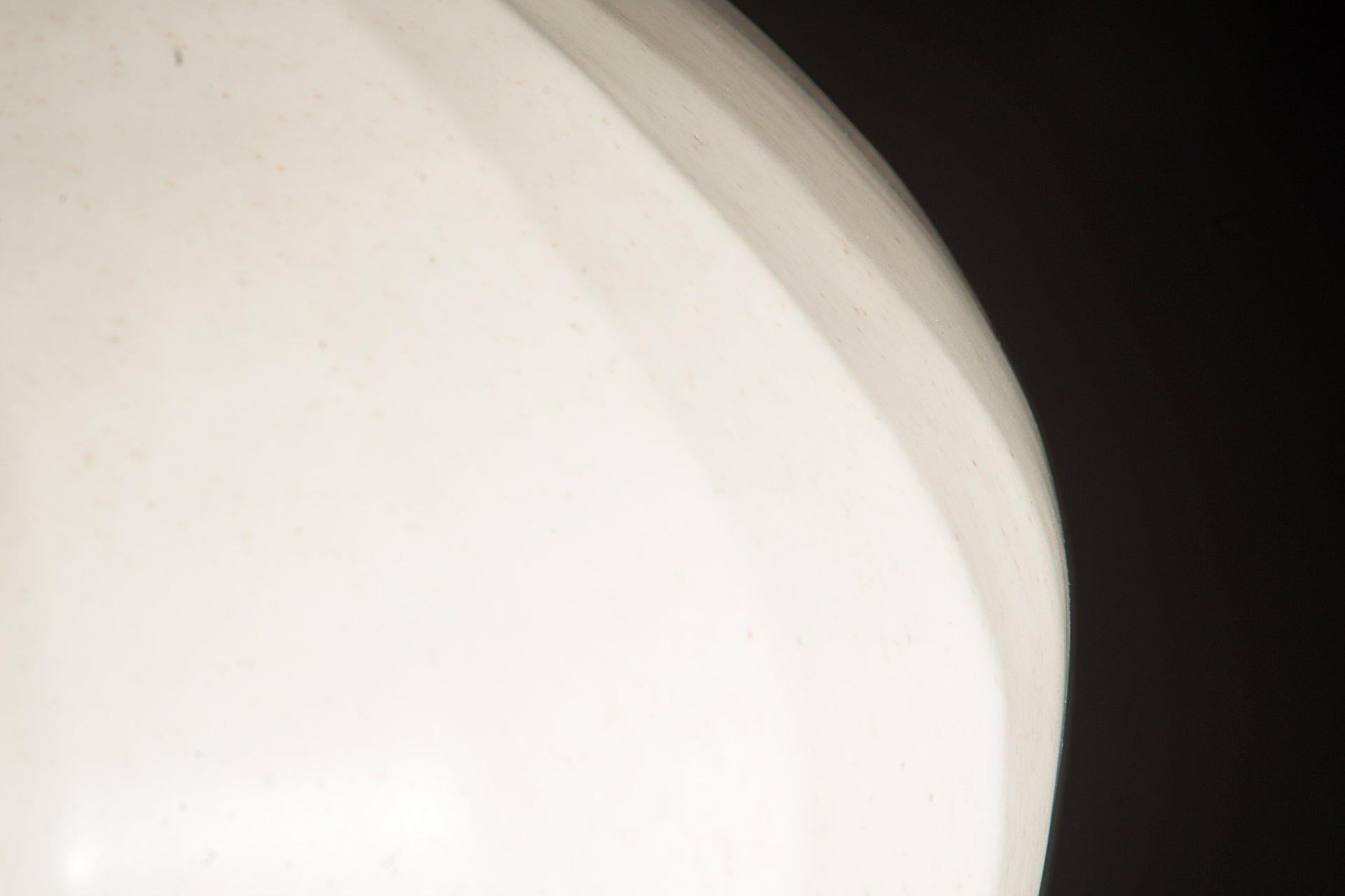 Mexican Maicena Oval Jar by Estudio Guerrero Made with Glazed Ceramic and White Metal