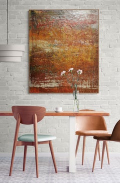 Abstraktes abstraktes Acryl- und Emaille-Gemälde "Desertgarten" vonasto
