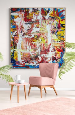 Large Abstract Acrylic on Canvas Painting "Encrypted Emotions 7"